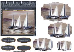 Sailing at Night Card with Shaped Layers