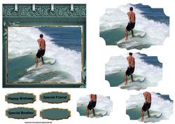 Surf Boarding Card with Shaped Layers