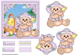 Teddy's Easter Basket Card with Decoupage