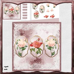 Vintage Rose 8x8 Panel Card Mini Kit