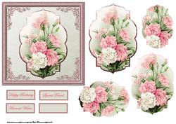 Carnations Card with Shaped Layers