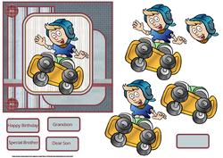 The Young Skateboarder Card with Decoupage