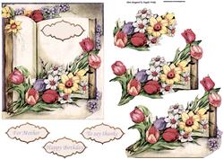 Book of Flowers Card and Easy Cut Decoupage