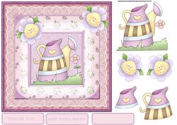 Springtime 7x7 Card with Decoupage