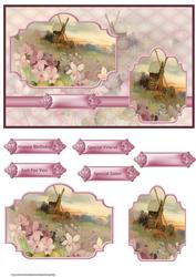 Windmill and Sunset Card with Toppers