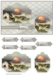 Sunset at Sea Card with Toppers