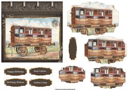 Vintage Train Carriage Card with Layers