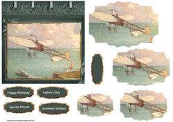 Vintage Plane Card with Shaped Layers