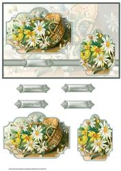 Basket of Daisies Card with Toppers
