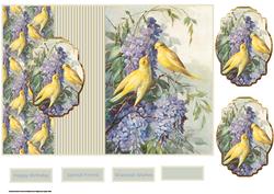Love Birds and Lilac Fold Back Card and Toppers