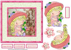 Bouquet of Spring 7x7 Card with Decoupage
