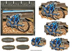 Sport Motor Bike Card with Shaped Layers