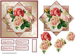 Victorian Rose Card with Decoupage