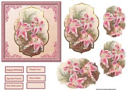 Pink Lily Card with Shaped Layers
