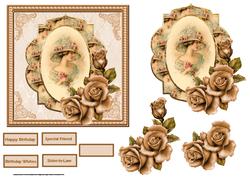 Vintage Lady in the Rose Hat Card