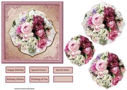 Summer Roses Card with Shaped Layers