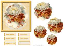 Dahlias Card with Petal Stacker and Sentiment Tags