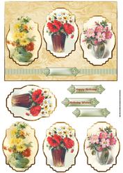 Flower Vase Panel Card with Toppers