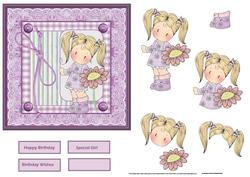 Chloe Loves Daisies Card with Decoupage