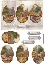 English Country Gardens Panel Card and Toppers