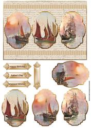 Sailing at Sunset Panel Card With