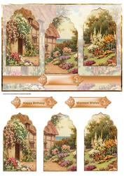 Country Cottage Garden Arch Panel Card