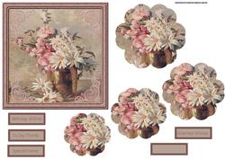Daisy and Pink Roses Card with Petal Stackers