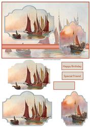 Sunset Sailing Card with Toppers
