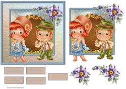 Give Me a Kiss, Cute Couple Card and Decoupage