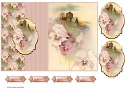 Pink Pansy Fold Back Card