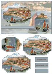 Whitby Scene Panel Card with Toppers