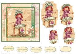 Autumn Girl Card with Shaped Layers for Depth