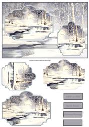 Winter Woods Card with Toppers