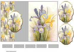 Lilac Iris Fold Back Card with Toppers