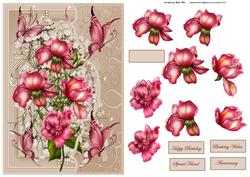 Ruby Red Rose Card with Decoupage