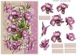 Purple Rose Card with Decoupage