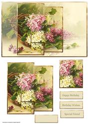 Basket of Lilacs Card with Shaped Toppers