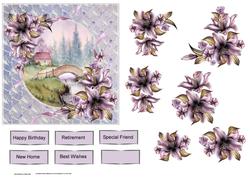 Bridge Over the River Card with Decoupage