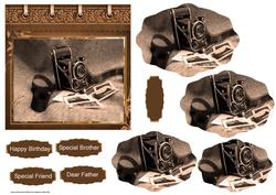 Vintage Camera Card with Shaped Layers