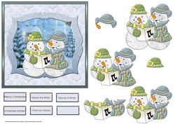 Singing Snowmen Card with Decoupage