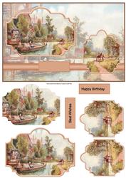 River Barge Card with Toppers and Sentiment Tags