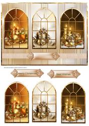 Christmas Candles and Presents Window View