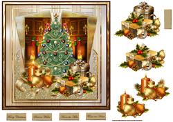Christmas Tree and Presents 7x7 Card