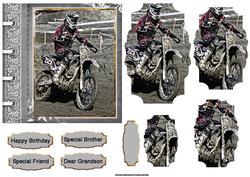 Dirt Track Rider Card with Shaped Stackers