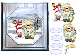 The Singing Crew 7x7 Card with Decoupage