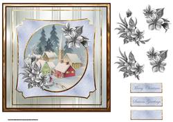 Christmas Church Card with Decoupage
