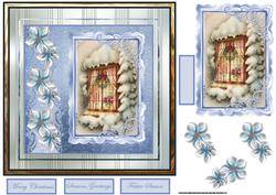 Christmas Window Card with Decoupage