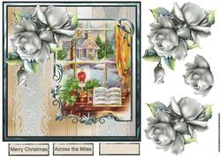 Church Window View 7x7 Card with Decoupage