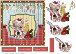 Santa's List, 7x7 Card with Decoupage