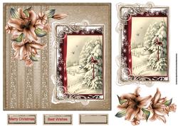 Birds Home for the Winter Card with Decoupage